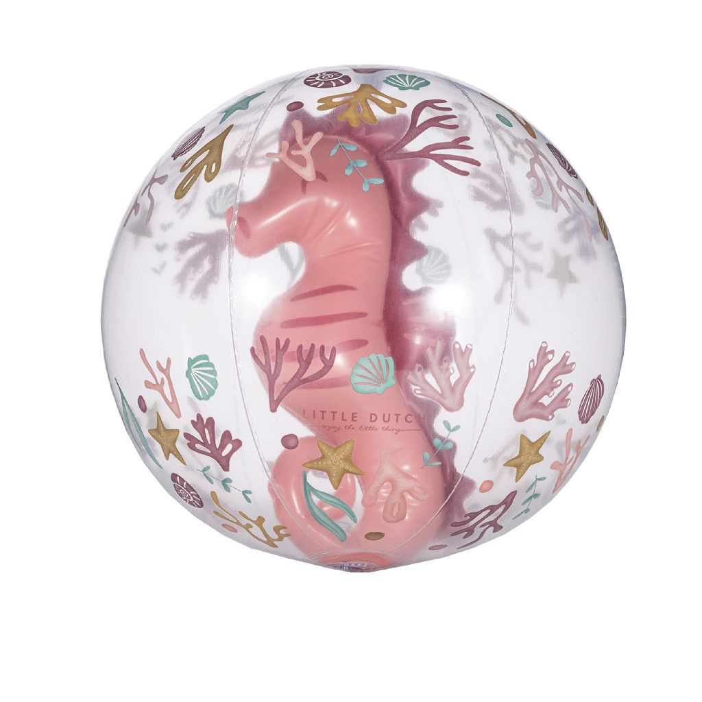 Little Dutch Ocean Dreams Strandbal - 3D Zeepaard - Roze