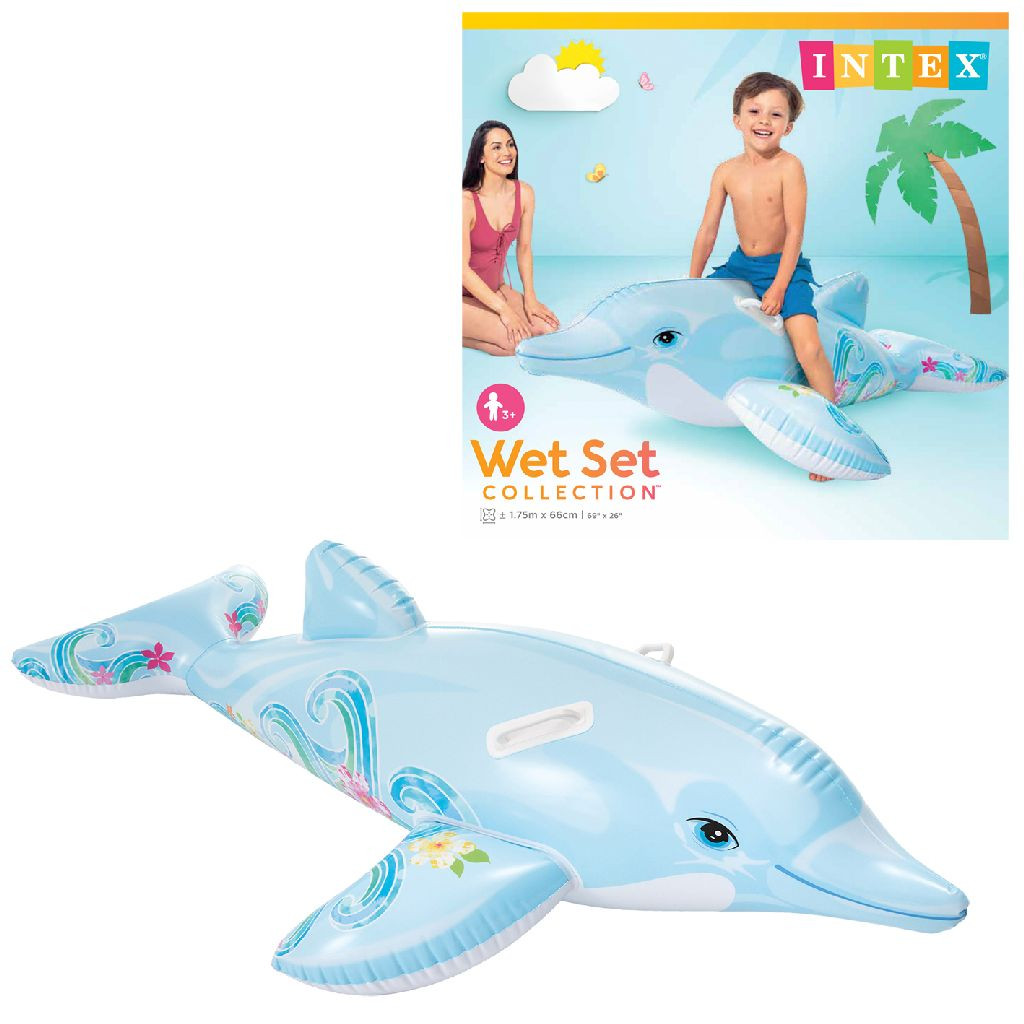Intex Opblaasfiguur Dolfijn - 175 x 66 cm - Ride-On
