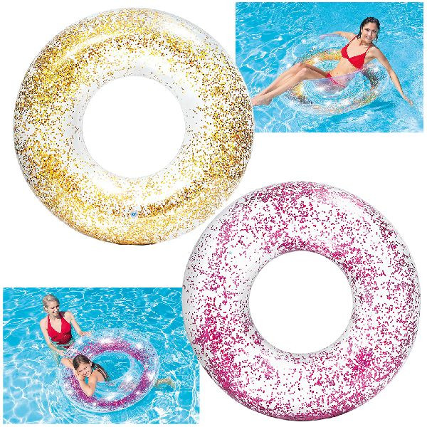 Intex Transparant Glitter Tube -  Zwemring - Zwemband - 107 cm - Assortiment - Prijs per Stuk